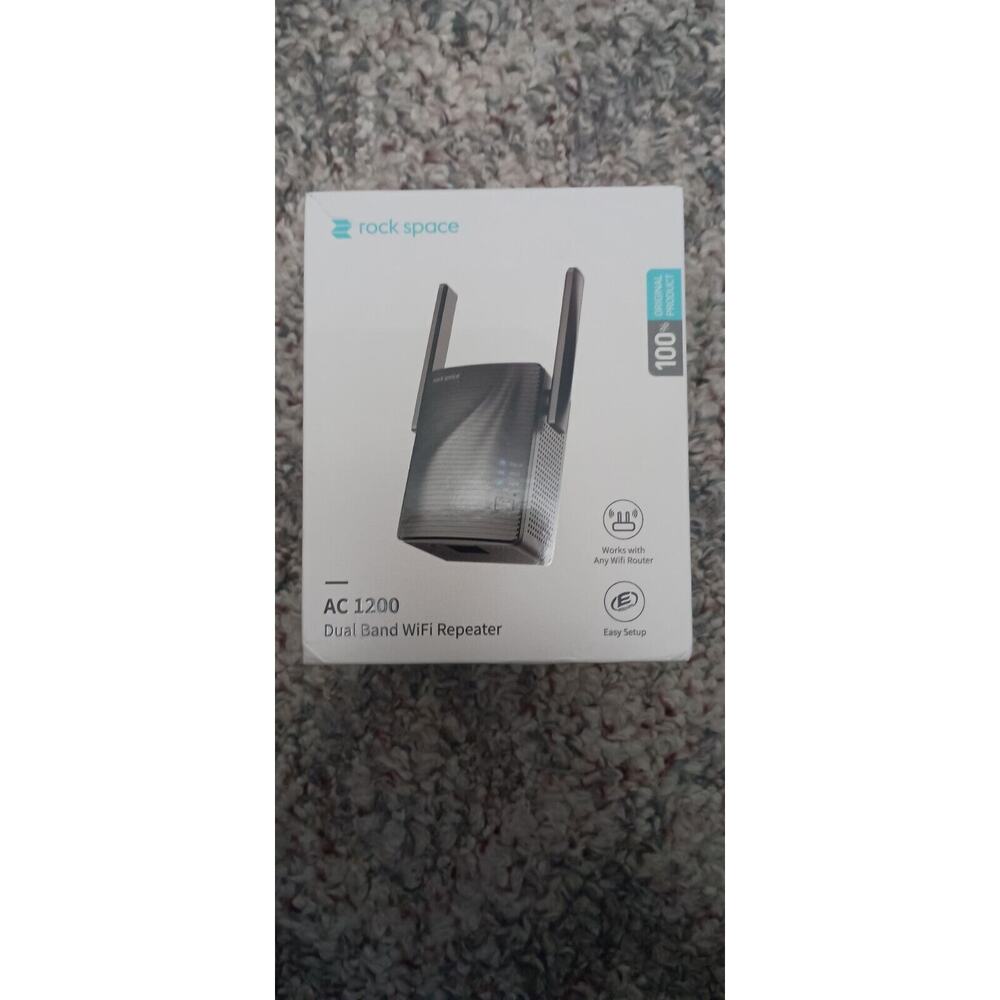 Rock Space AC1200 Dual Band WiFi Repeater with Access Ethernet Port - Black
